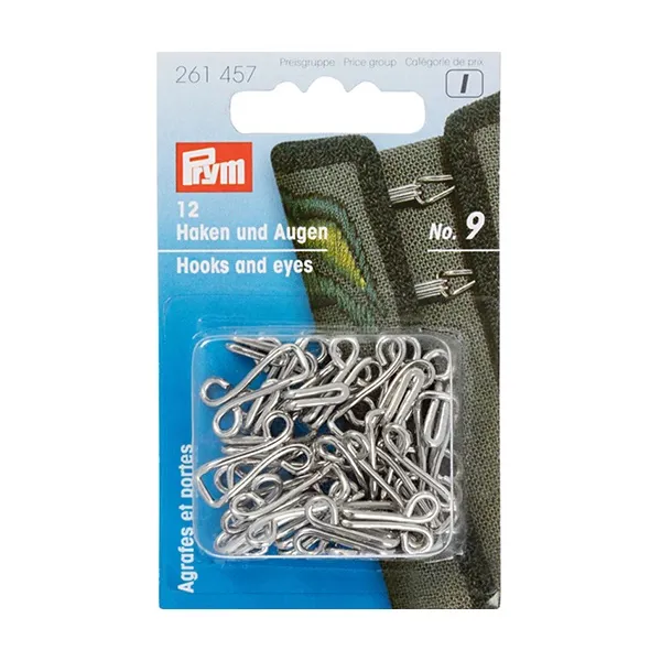 Hooks and Eyes - Size 9 in Silver by Prym 261 457
