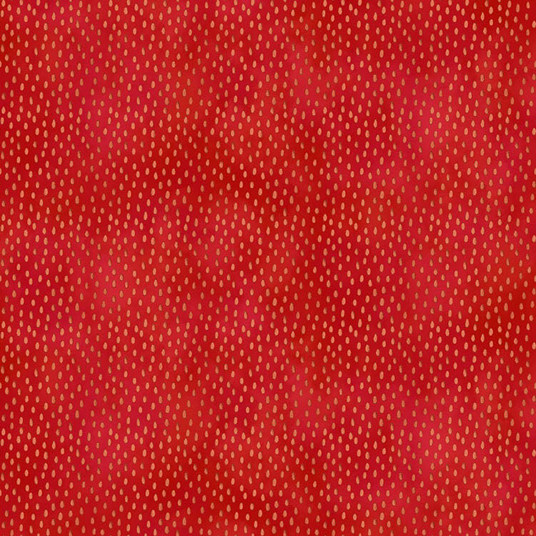 Quilting Fabric - Orange Drop Dots on Red from Out to Sea by Hafsa Iftikhar for Northcott 26659-24