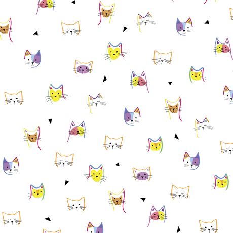 Quilting Fabric - Cat Doodles from Kitty Cat by Quilting Treasures 27924 Z
