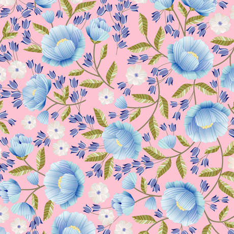 Quilting Fabric - Packed Floral on Pink from Morgan by Turnowsky for Quilting Treasures 28285 -P