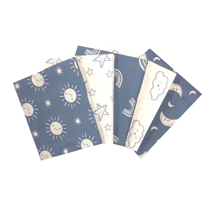 Quilting Fabric - Fat Quarter Bundle - The Sky Above in Blue by the Craft Cotton Company 2849-00
