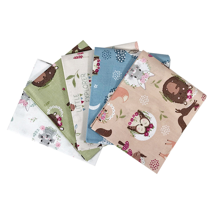 Quilting Fabric - Fat Quarter Bundle - Little Explorers Woodland Creatures by the Craft Cotton Company 2856-00