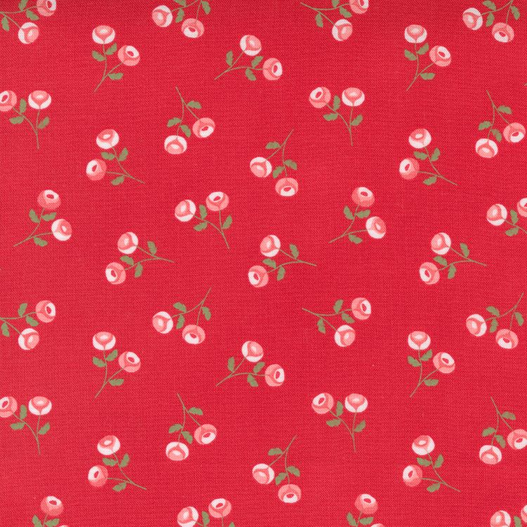 Quilting Fabric - Rosebuds on Red from Beautiful Day by Corey Yoder for Moda 29133 21