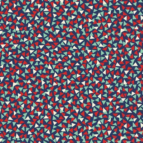 Quilting Fabric - Triangles On Blue from Audrey by Quilting Treasures 29653 -N