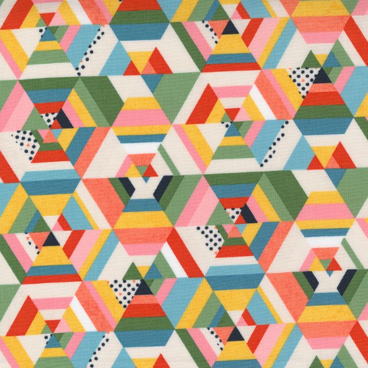 Quilting Fabric - Multi-Colour Triangle Hexies from Frankie by Basic Grey for Moda 30671 11
