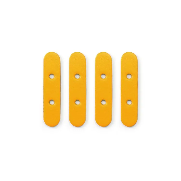 Leather Reinforcers for Bag Handles in Curry Yellow by Miyako