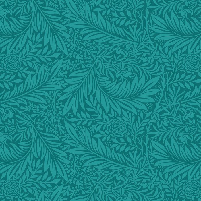 Quilt Backing Fabric 108" Wide - Floral Leaves on Green from Larkspur by William Morris for V&A 3306