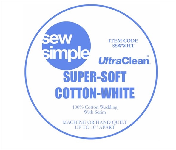 90" Wide Wadding - 100% Bleached White Cotton by Sew Simple