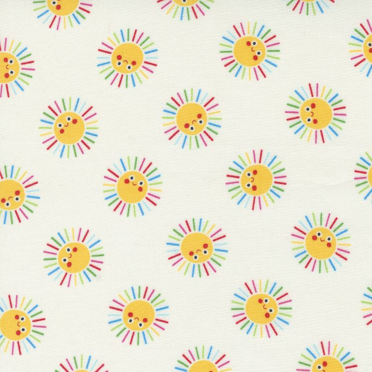 Quilting Fabric - Suns on Off White from Rainbow Garden by Abi Hall for Moda 35363 11