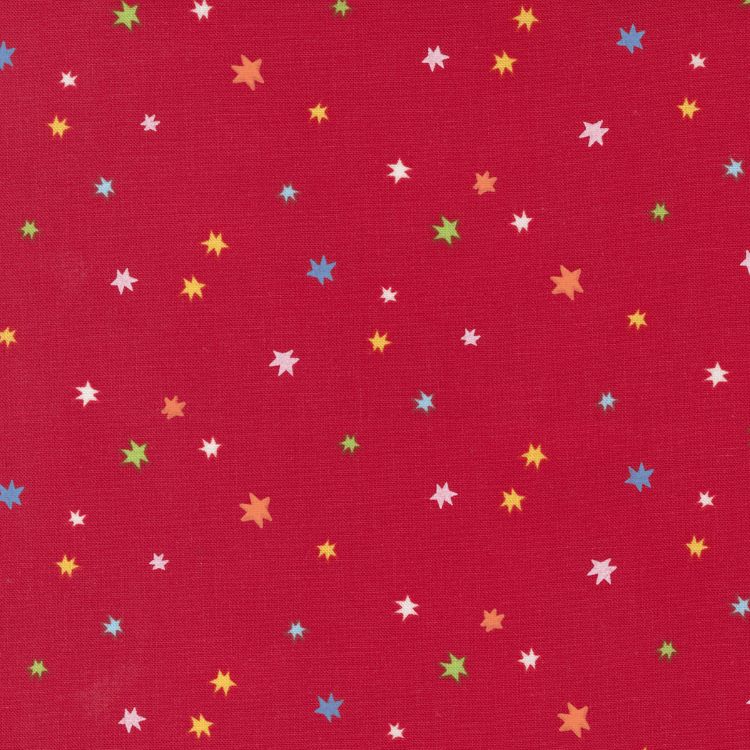 Quilting Fabric - Stars on Red from Rainbow Garden by Abi Hall for Moda 35366 17