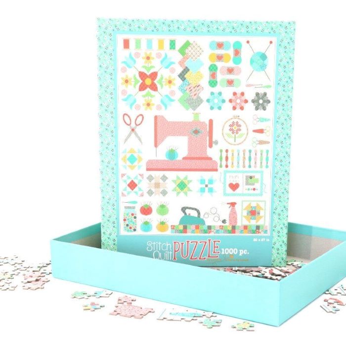 My Happy Place Quilt Jigsaw Puzzle by Lori Holt for Riley Blake Designs