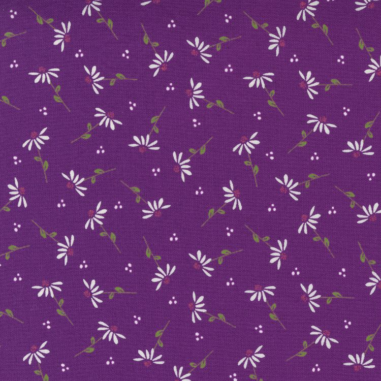 Quilting Fabric - Side Daisies on Purple from Sincerely Yours by Sherri and Chelsea for Moda 37612 17