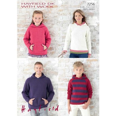 Hayfield Family Hoody Patterns 7256