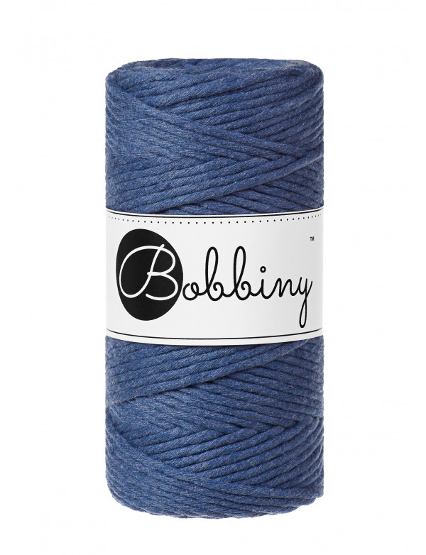 Macrame Cord 3mm in Jeans Blue by Bobbiny
