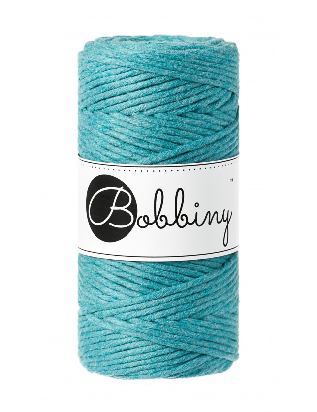 Macrame Cord 3mm in Teal Blue by Bobbiny