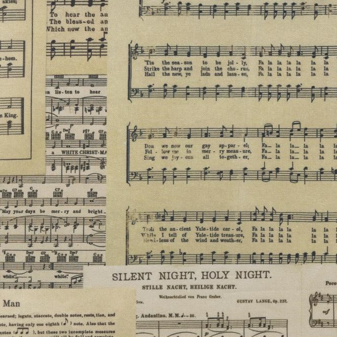 Quilting Fabric - Music Sheets on Cream Eggnog from Christmas Faire by Cathe Holdene for Moda 7397 21