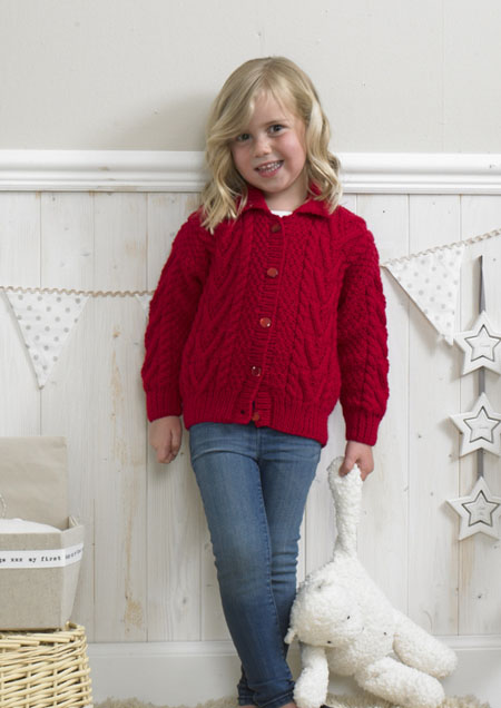 Knitting Pattern - Aran Children's Classic Cardigans, Hat and Mittens by Stylecraft 4174