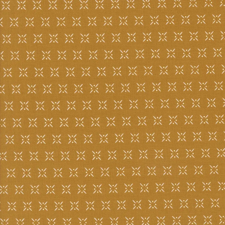 Quilting Fabric - Dots and Crosses on Mustard Yellow from Frivolity by Sweetfire Road for Moda 43196 13