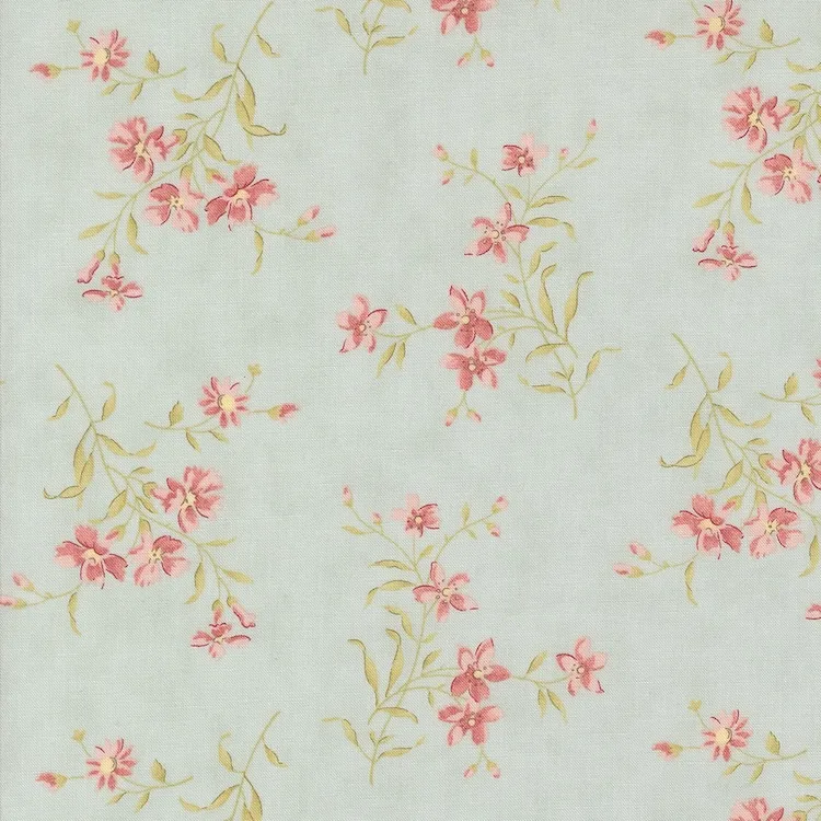 Quilting Fabric - Medium Floral on Blue from Muse by 3 Sisters for Moda 44394 12