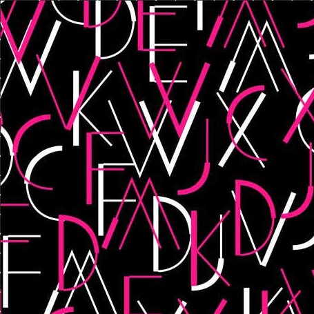 Quilting Fabric - White and Pink Letters On Black from Wild Text by Stof 4502 001