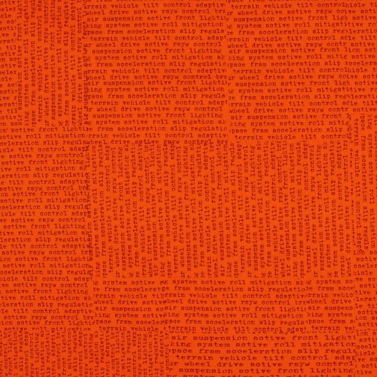 Quilting Fabric - Text on Orange from Wild Text by Stof 4502 004