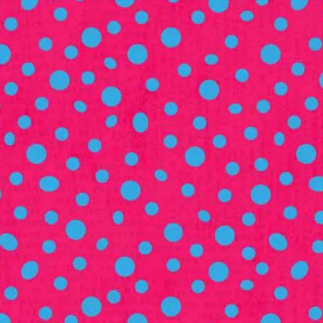 Quilting Fabric - Blue Spots on Pink from Wild Text by Stof 4502 017
