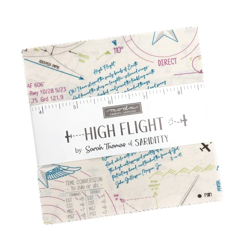 Quilting Fabric - Charm Pack - High Flight by Sariditty for Moda 45060PP