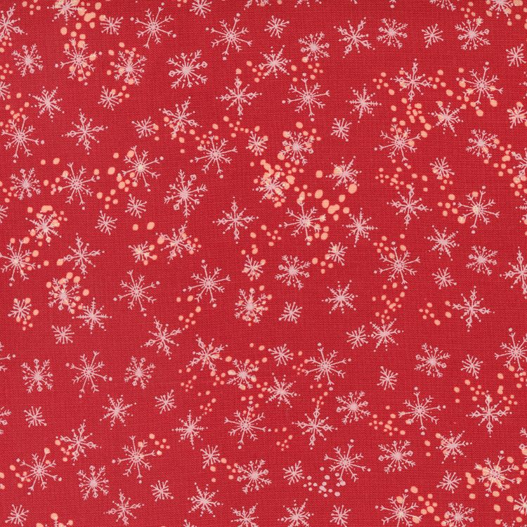 Quilting Fabric - Snowflakes on Red from Cheer & Merriment by Fancy That Design House for Moda 45535 13