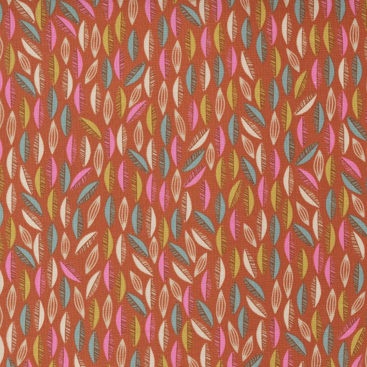 Quilting Fabric - Leaves on Rusty Orange from Songbook A New Page by Fancy That Design House for Moda 45557 14