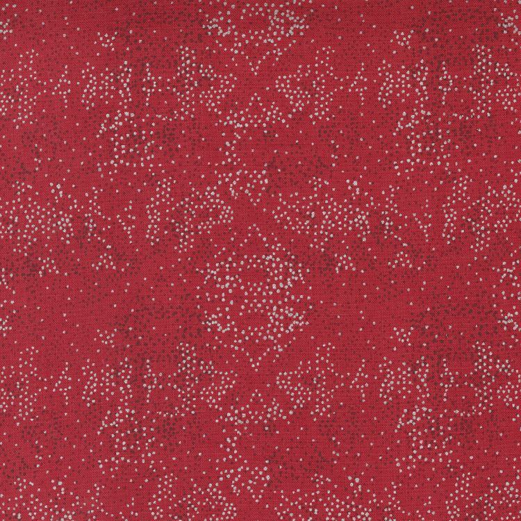 Quilting Fabric - Metallic Dots on Red from Merrymaking by Gingiber for Moda 48317 35M