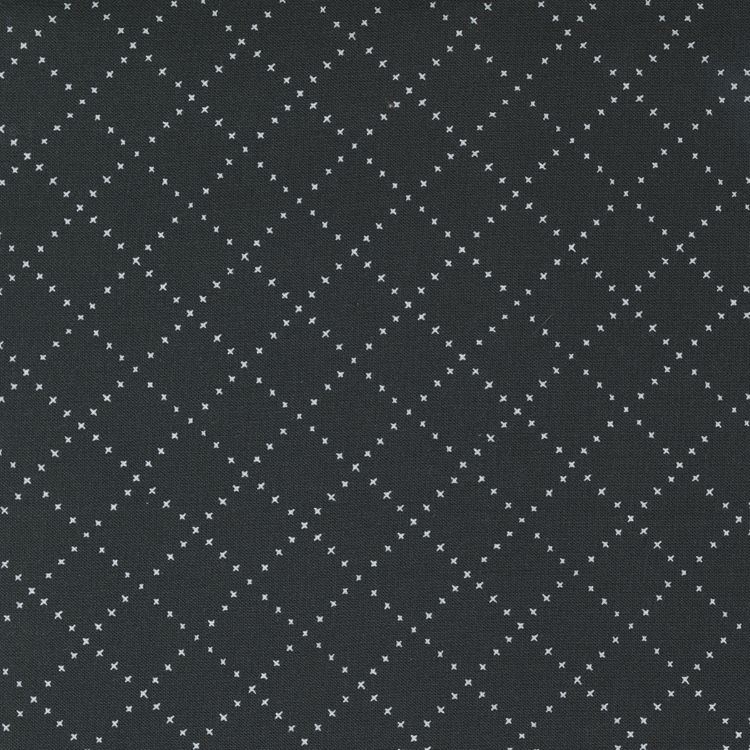 Quilting Fabric - Bias Grid on Black from Nocturnal by Gingiber for Moda 48337 12 Night
