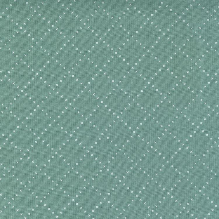 Quilting Fabric - Bias Grid on Green from Nocturnal by Gingiber for Moda 48337 19 Moss