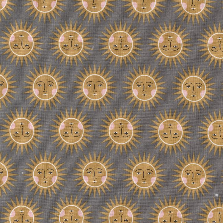 Quilting Fabric - Suns on Grey from Birdsong by Gingiber for Moda 48354 16