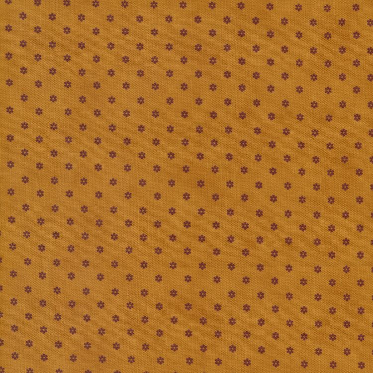 Quilting Fabric - Flower Dots On Cheddar Yellow from Garden Gatherings by Primitive Gatherings for Moda 49176 23