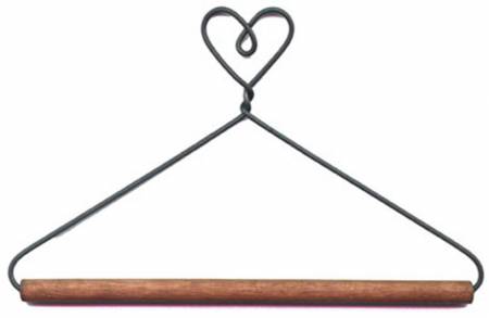 Gift Idea - 4" Heart Hanger - Metal & Wood - Mini Quilt, Embroidery, Needlework Display