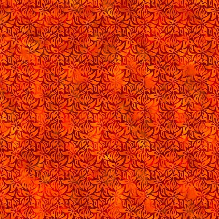 Quilting Fabric - Flowers on Orange from Sunshine by Jason Yenter for In The Beginning 4SS-1