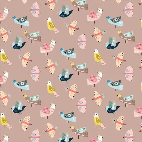 Quilting Fabric - Birds on Beige from Nordiska by Sally Payne for Dashwood Studios 1933