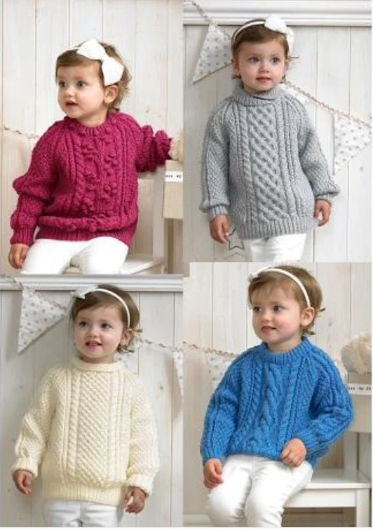 Knitting Pattern - Aran Children's Classic Sweaters by Stylecraft 4175