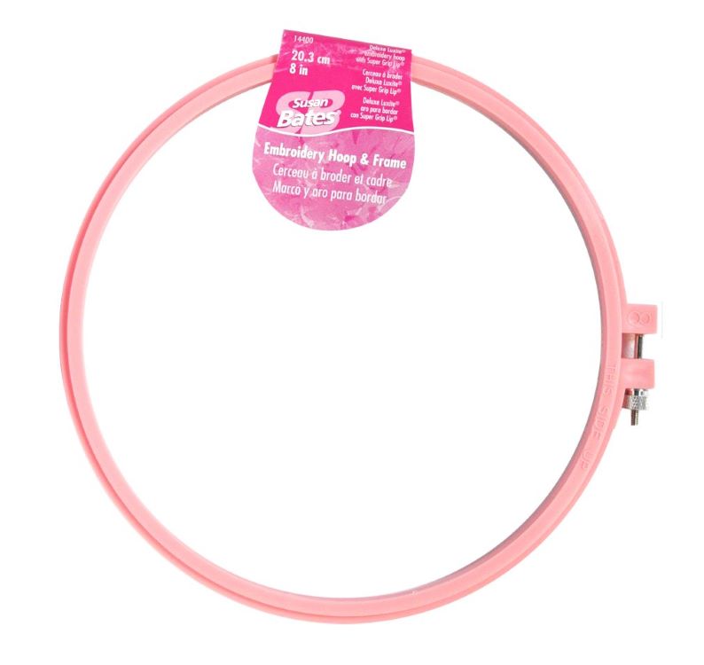 Embroidery Hoop - 8 inch / 20 cm Plastic in Pastel Pink