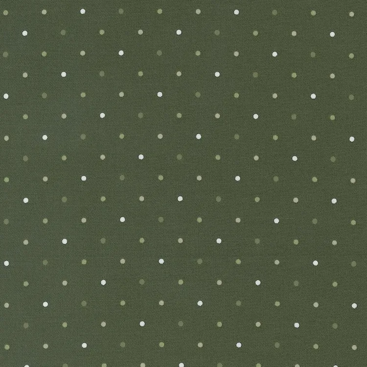 Quilting Fabric - Dots on Forest Green from Magic Dots by Lella Boutique for Moda 5230 20