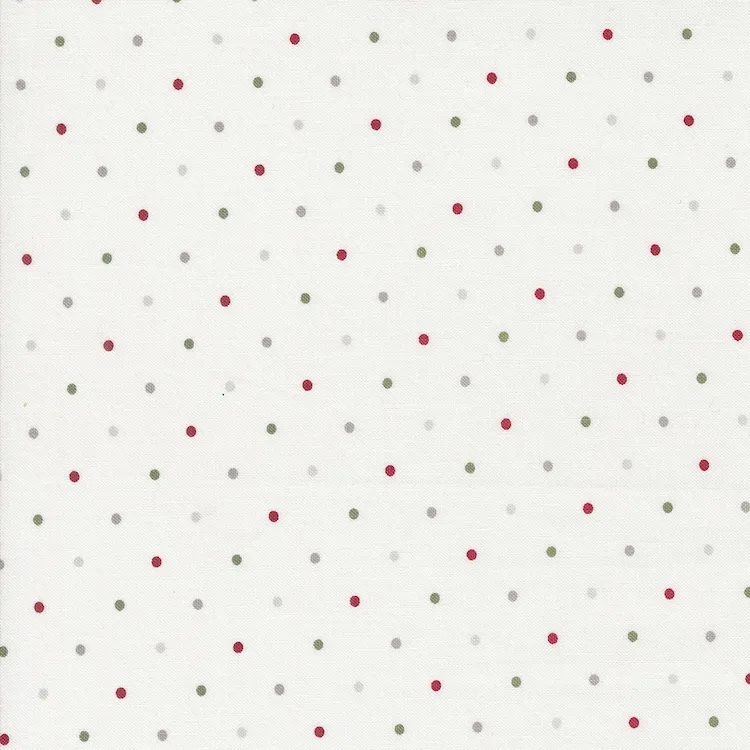 Quilt Backing Fabric 108" Wide - Christmas Dots on White from Magic Dots by Lella Boutique for Moda 108026 38