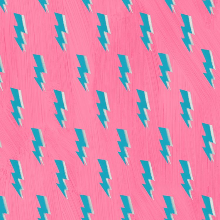 Quilting Fabric - Lightning Bolt on Pink from Happy by Carrie Bloomston for Windham 53126-9