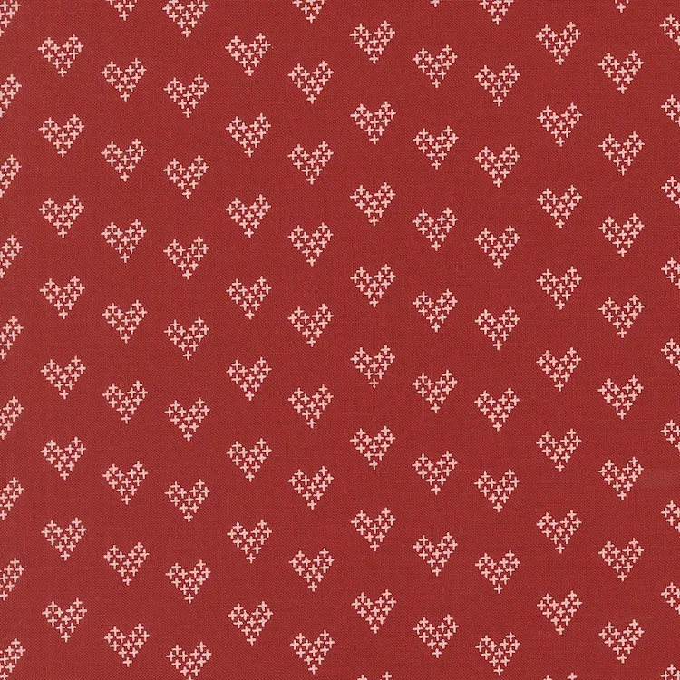 Quilting Fabric - Cross Stitched on Red from Threads by Sweetwater for Moda 55687 23
