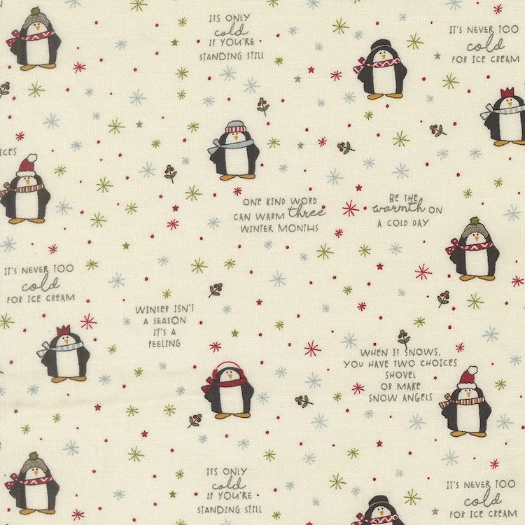 Quilting Fabric - Penguins on Warm White from Chilly by Sweetwater for Moda 55711 11