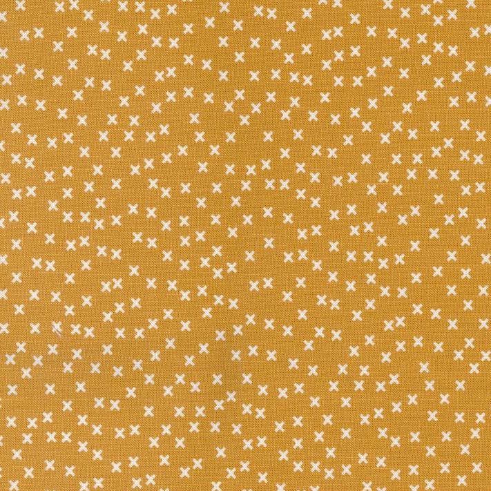 Quilting Fabric - Xs on Mustard Yellow from Vintage by Sweetwater for Moda 55657 14