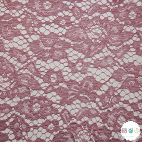 Corded Lace Fabric - Old Rose