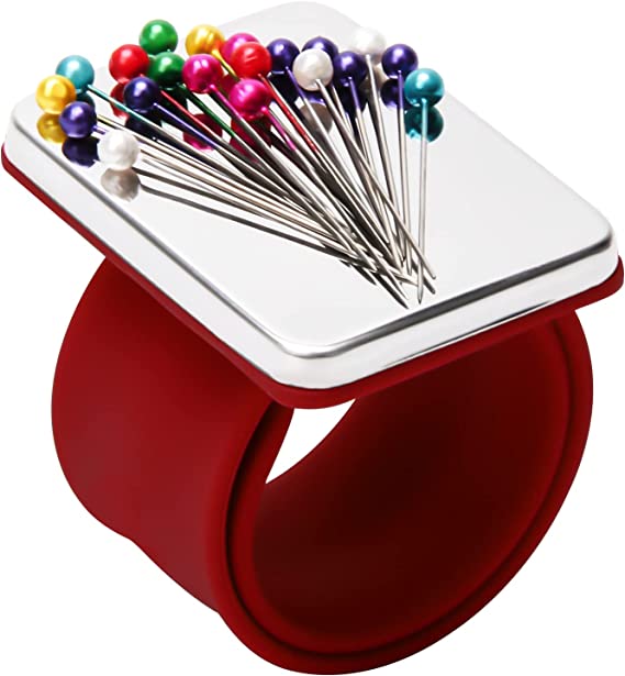 Magnetic Wrist Pincushion in Red 