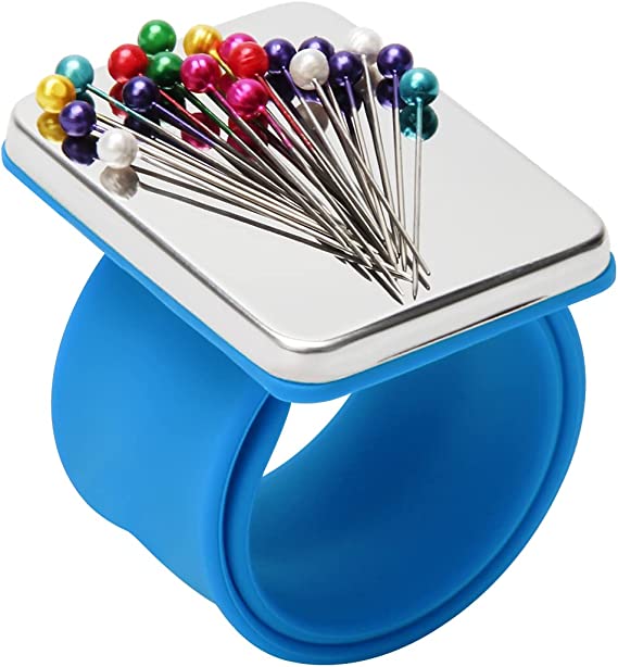 Magnetic Wrist Pincushion in Turquoise Blue