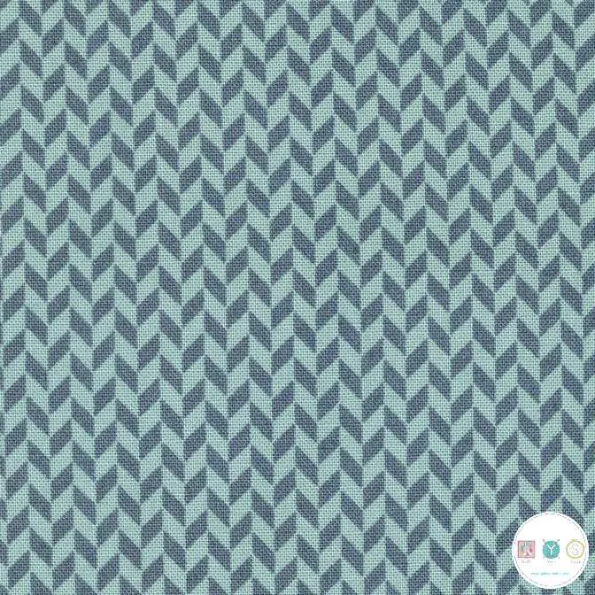 REMNANT - 0.30m - Quilting Fabric - Blue Herringbone from Make Yourself At Home by Maywood Studios 