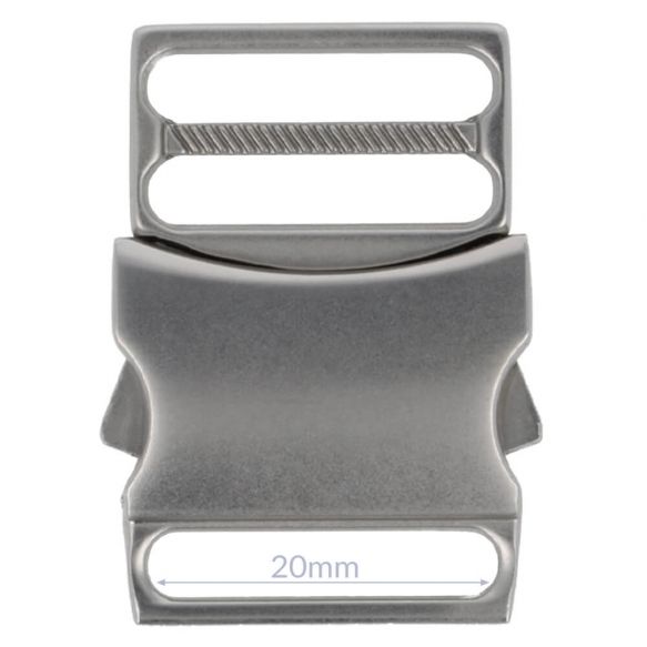 Bag Making - Side Release Clip Buckle 20mm in Distressed Silver (Pack of 1)